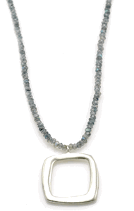 Open Square On Labradorite Beads-0