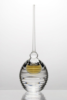 Round Hand Blown Glass Perfume Bottle-0